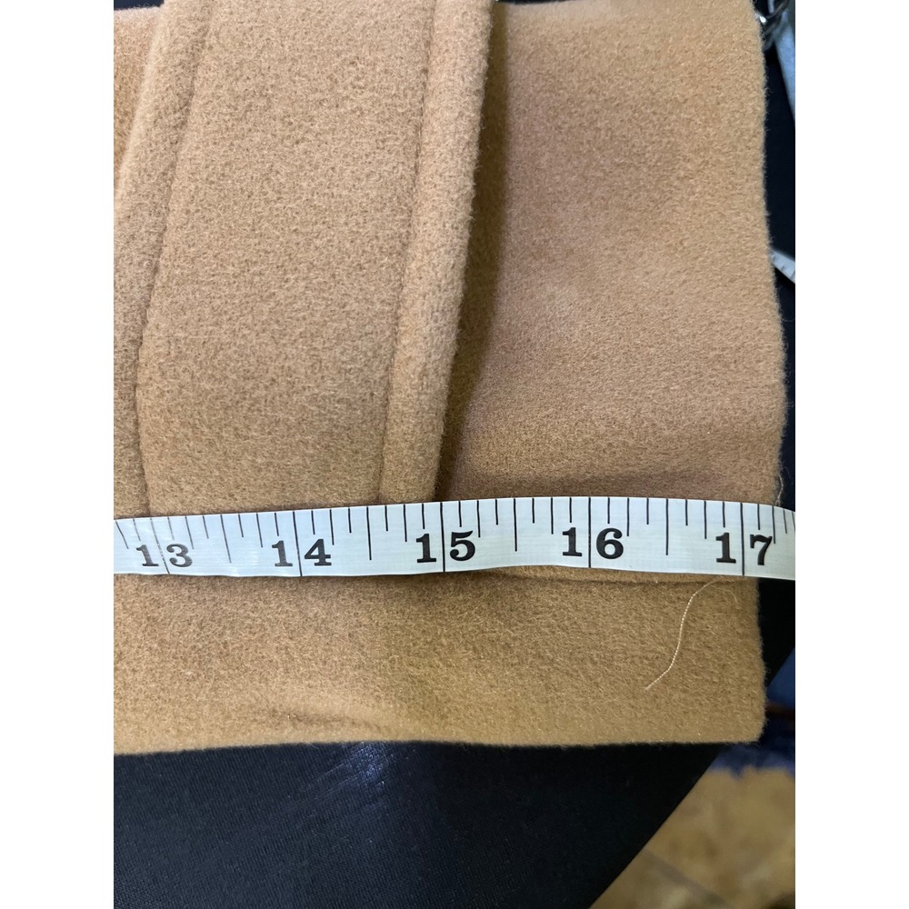 Anne Klein Womens Camel Wool Cashmere Blend Hooded Double Breasted Coat 24W - Picture 15 of 15